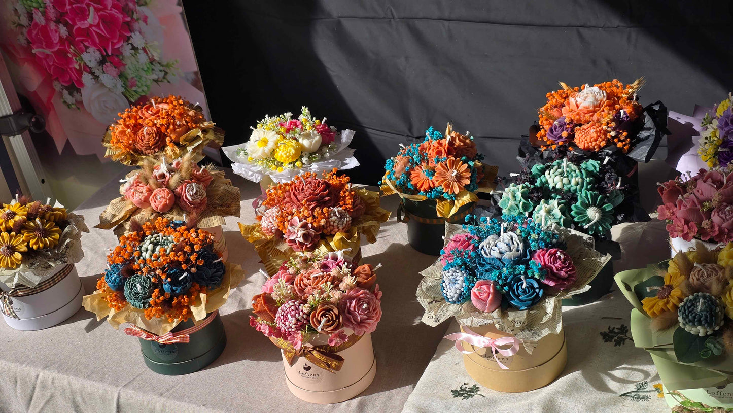 Spesialbestilling av Blomsterbukett av lys